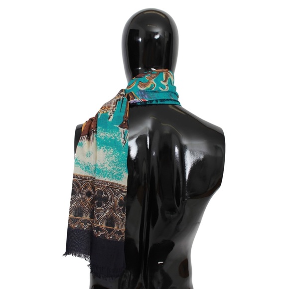DOLCE & GABBANA Venice Print Shawl Cashmere Scarf - Picture 4 of 6